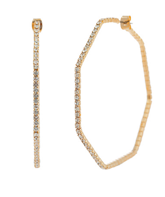Octagon Rhinestone Hoops