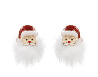 PomPom Santa Earrings