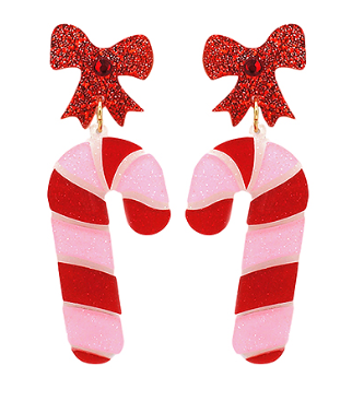 Acrylic Candy Cane Earrings