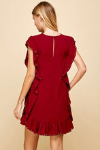 Load image into Gallery viewer, Garnet Studded Ruffle Dress
