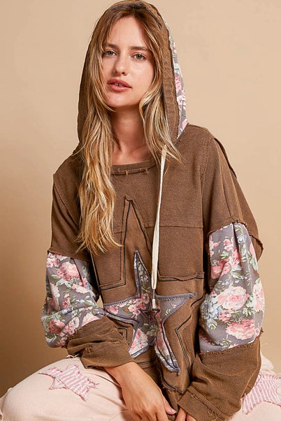 Star Patch-Work French Terry Hoodie