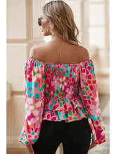 Load image into Gallery viewer, Floral Print Smocked Ruffle Blouse
