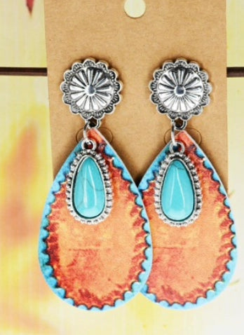 Concho Teardrop Earrings