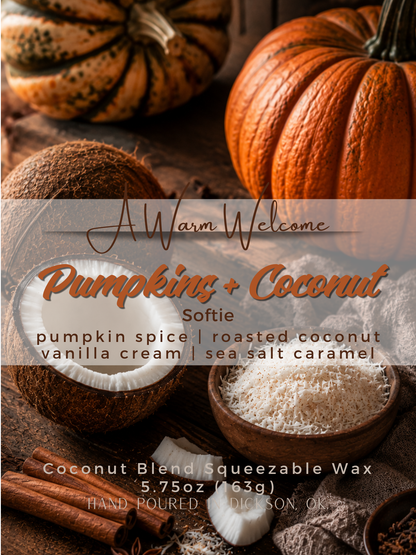 Pumpkins + Coconut Softie | Squeeze Wax Melt | Soft Candle
