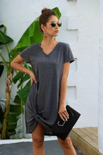 Load image into Gallery viewer, V-Neck Twist T-Shirt Dress
