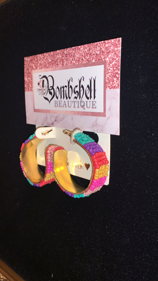 Rainbow CBead Hoops