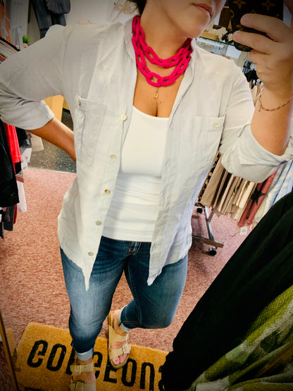 Canvas Button Up Top