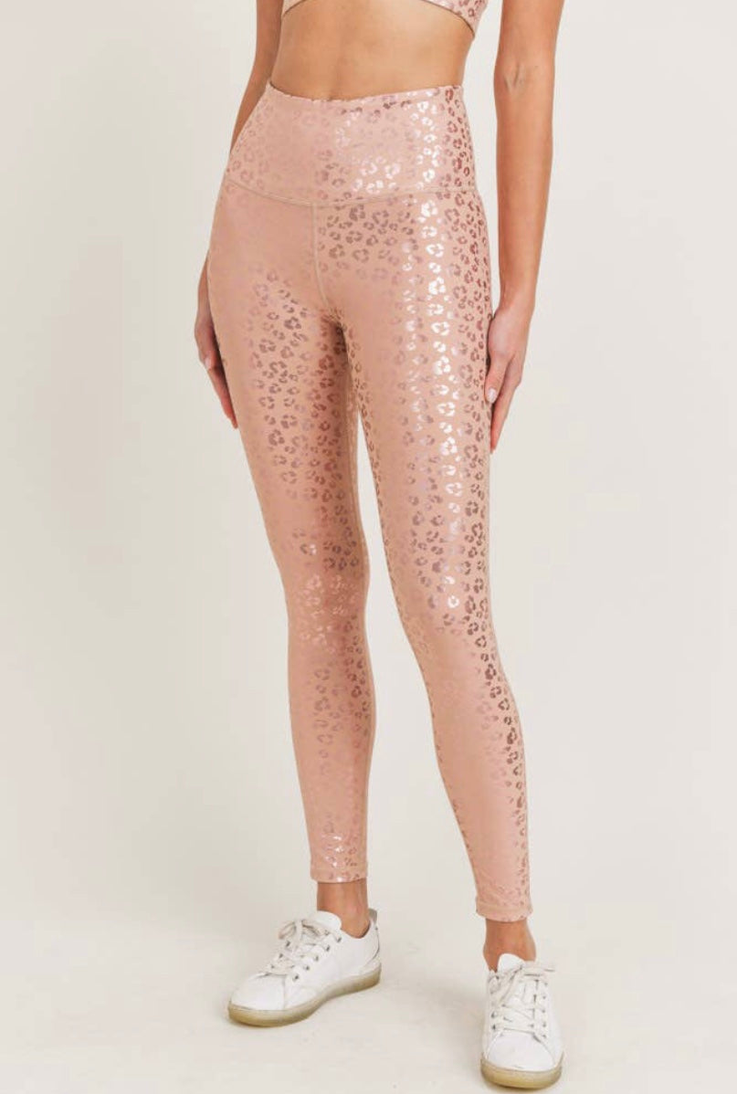 Leopard Shimmer Foil Highwaist Leggings