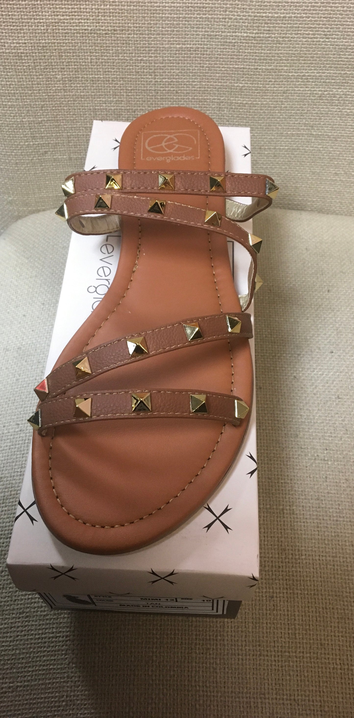 Tan Traveler Studded Sandals
