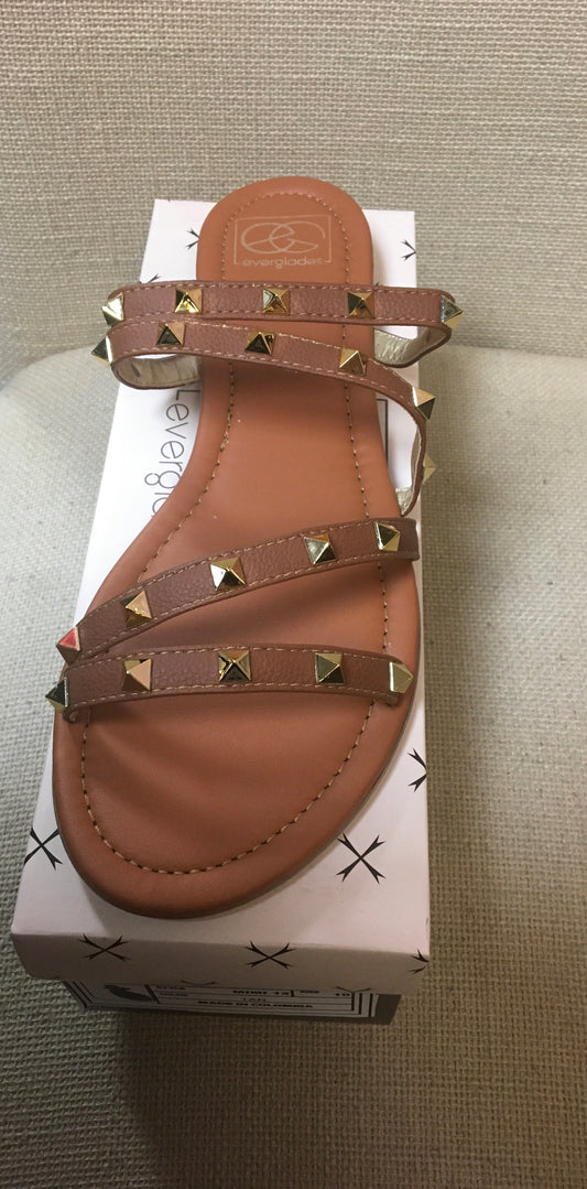 Tan Traveler Studded Sandals