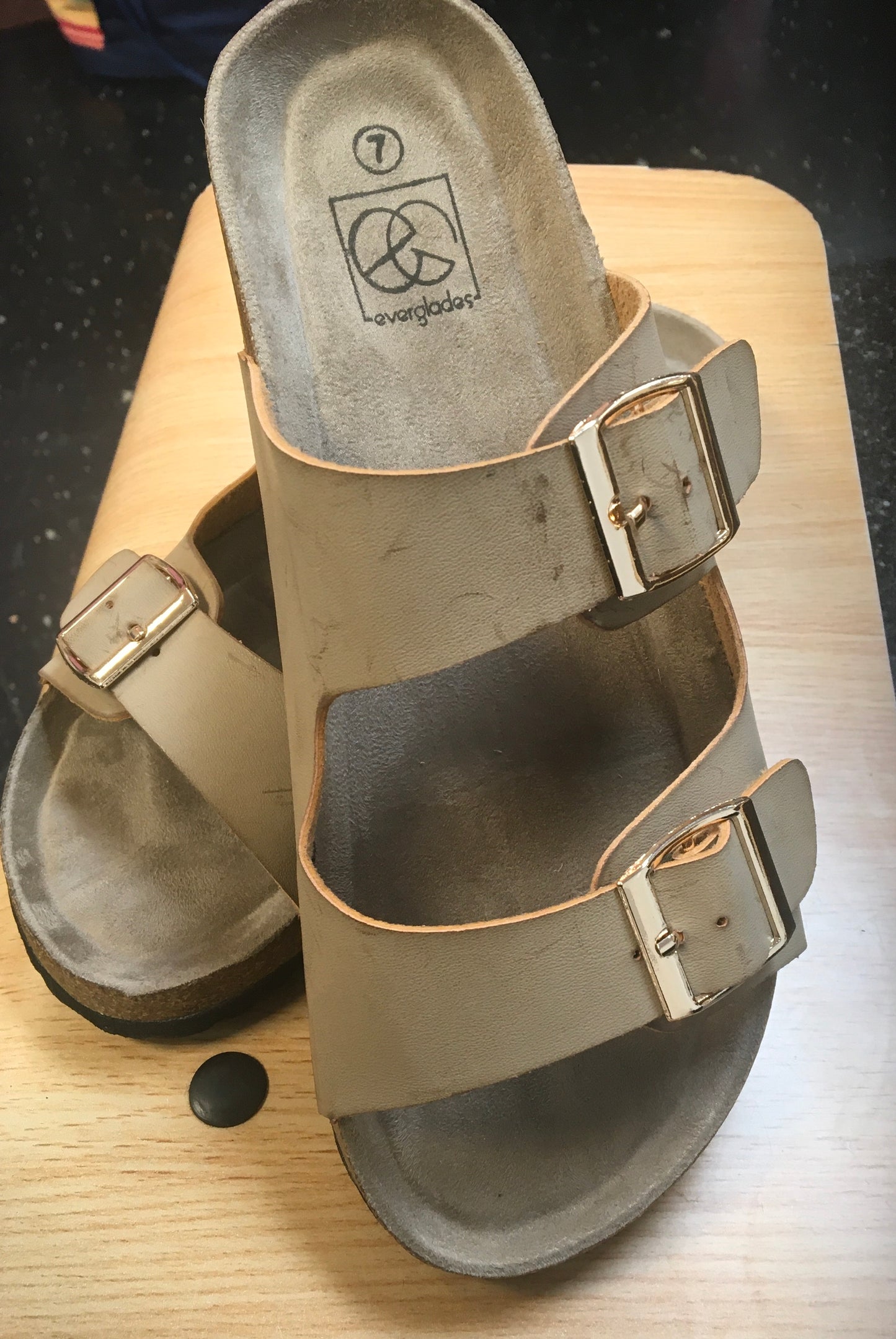 Taupe Buckle Sandals