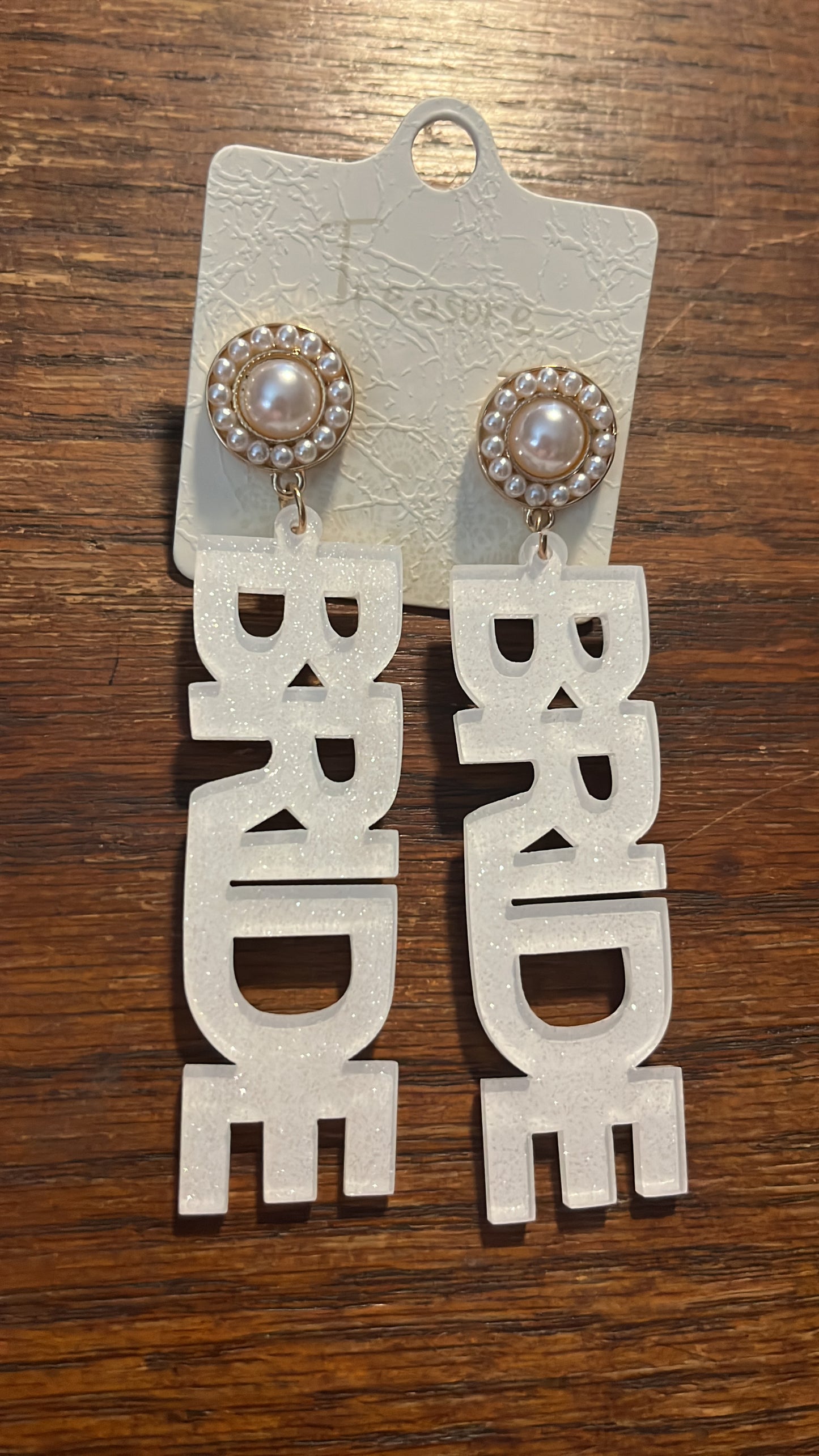 Acrylic Sparkle Bride Earrings