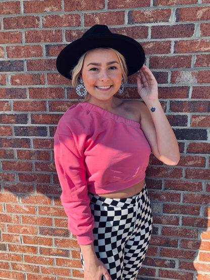 Candy One Shoulder Crop Top