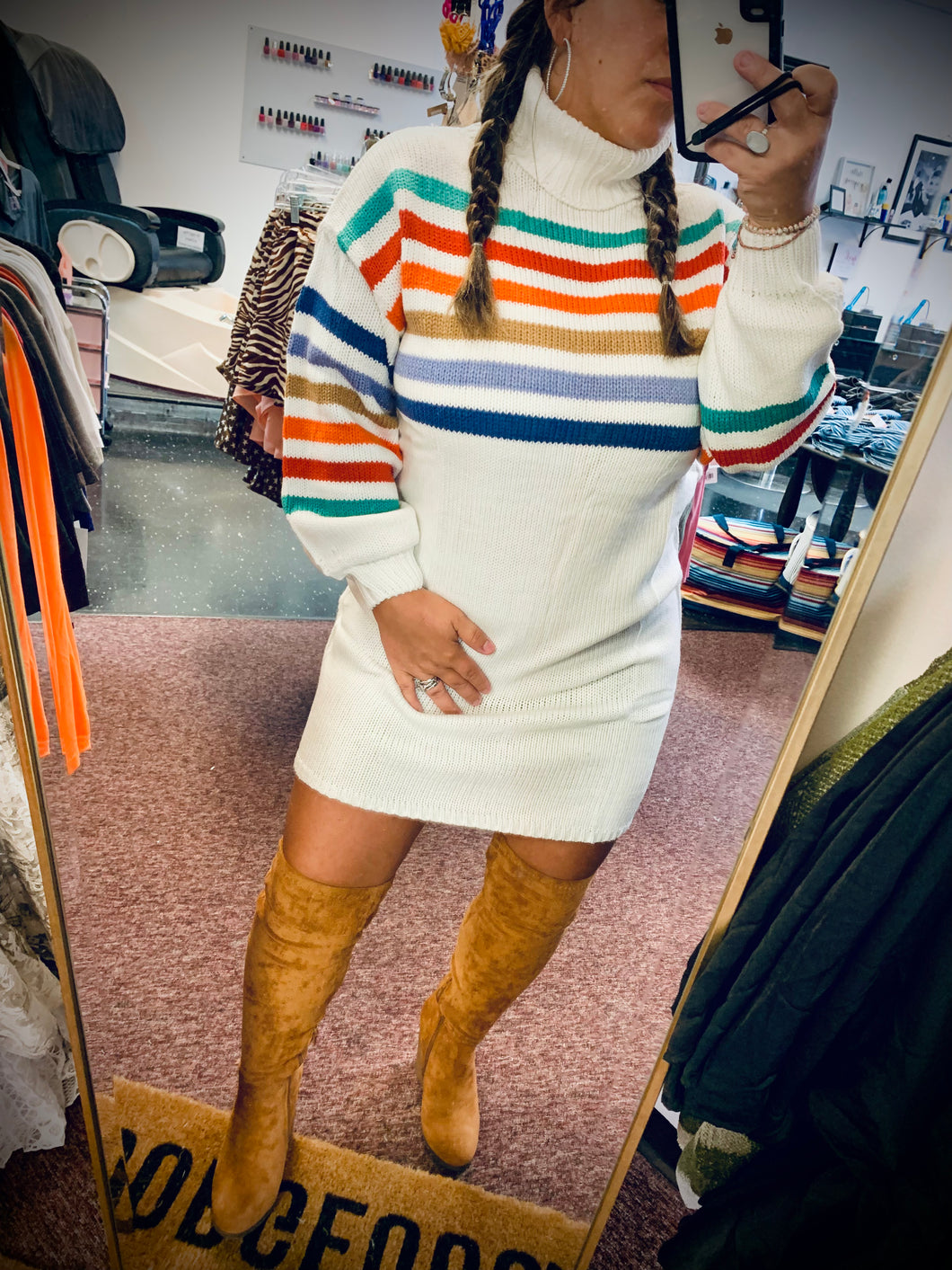 Turtle Neck Sweater Dress