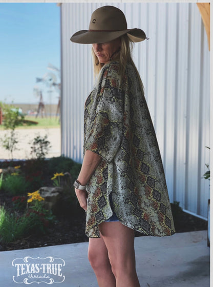 Multi Colored Snakeskin Kimono