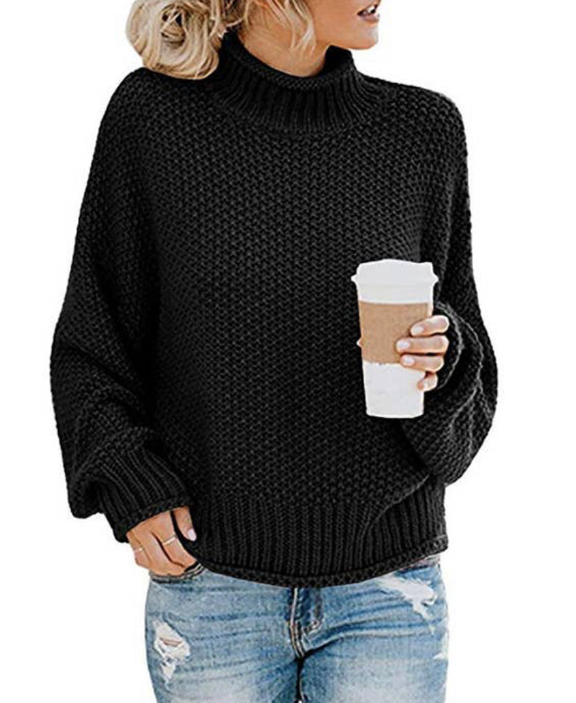 Black High Collar Sweater