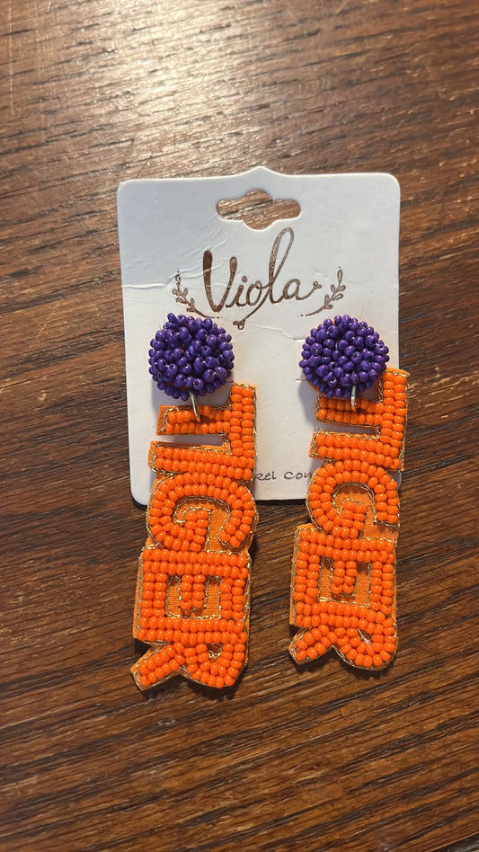 Tiger Post Back Earrings
