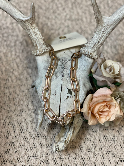 Crystal Chain Link Necklace