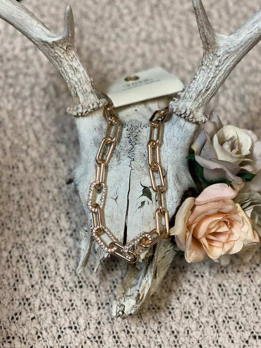 Crystal Chain Link Necklace