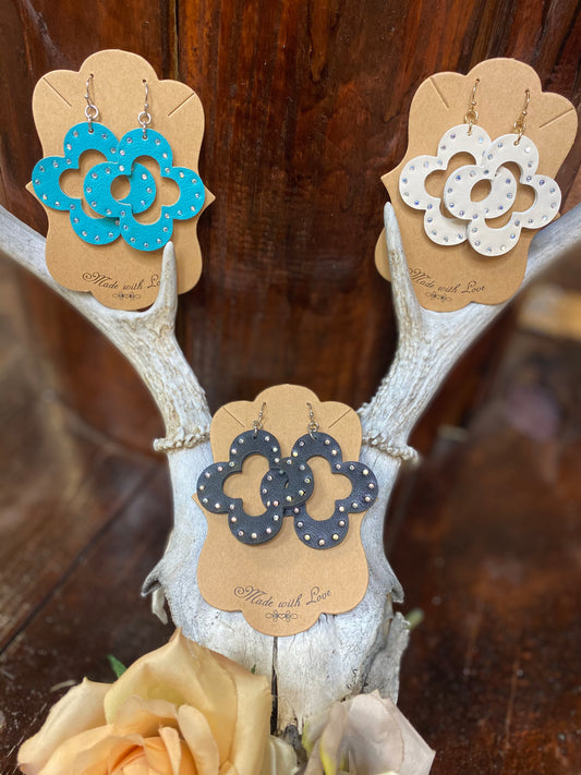 Rhinestone Spade Earrings