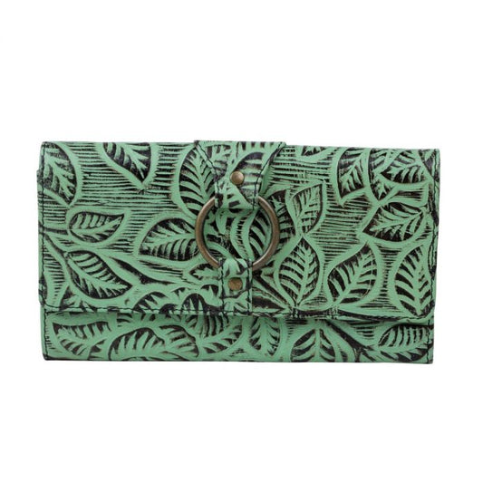 Turquoise Stride Leather Wallet