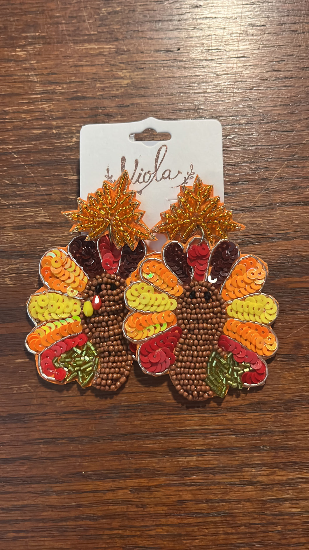 Thankful Turkey Earrings