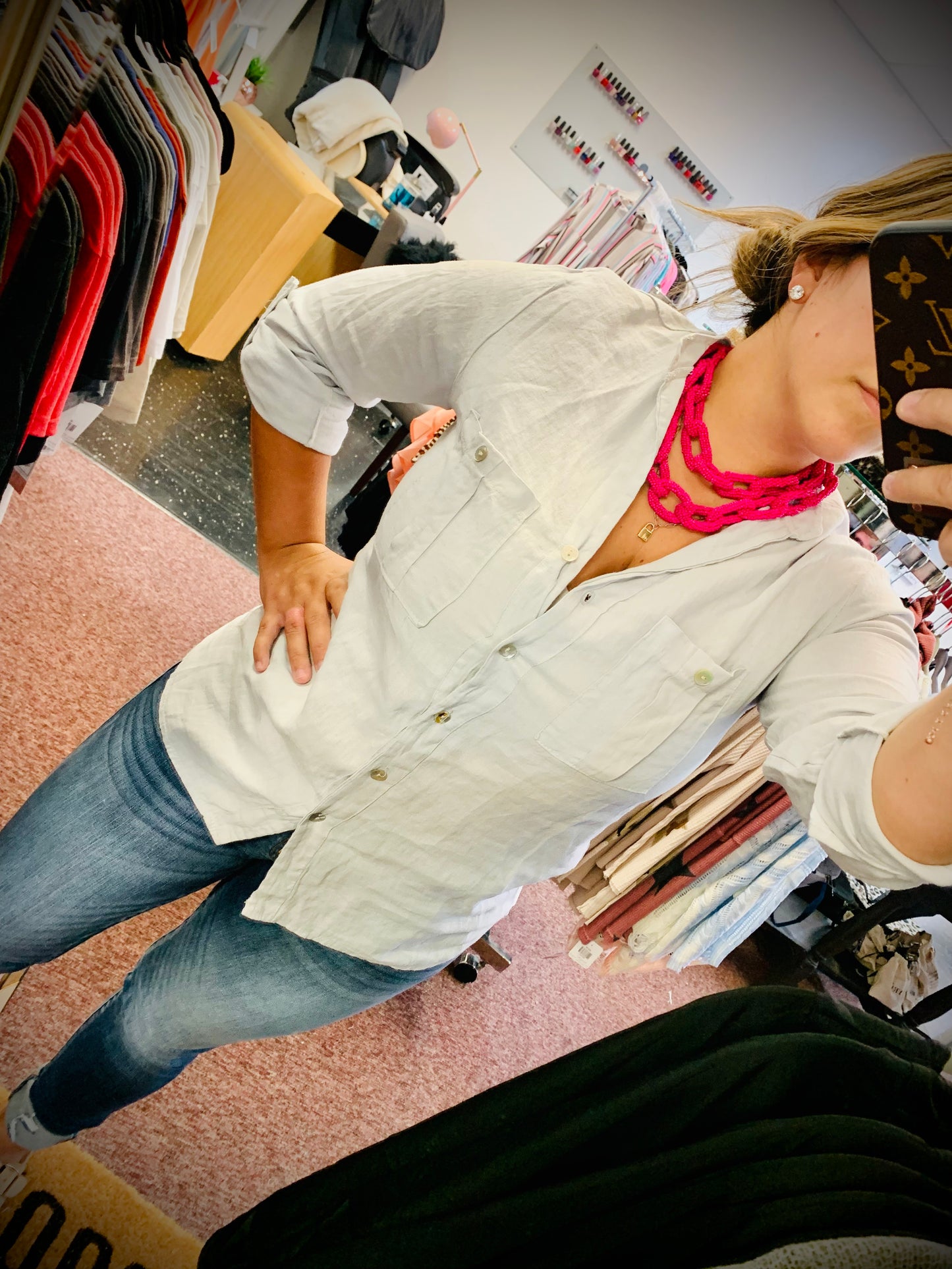 Canvas Button Up Top