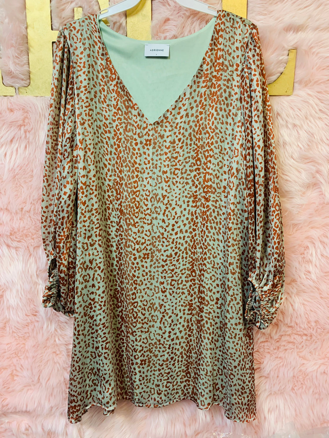 Cheetah Balloon Sleeve Dress