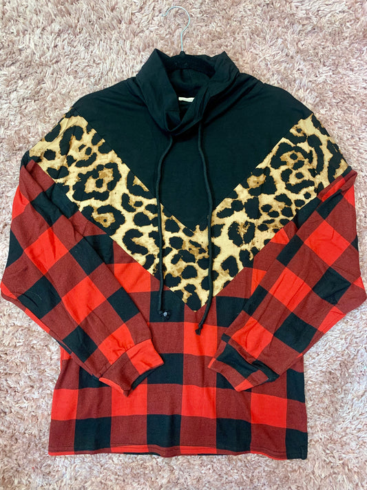 Buffalo Plaid Cheetah Pullover