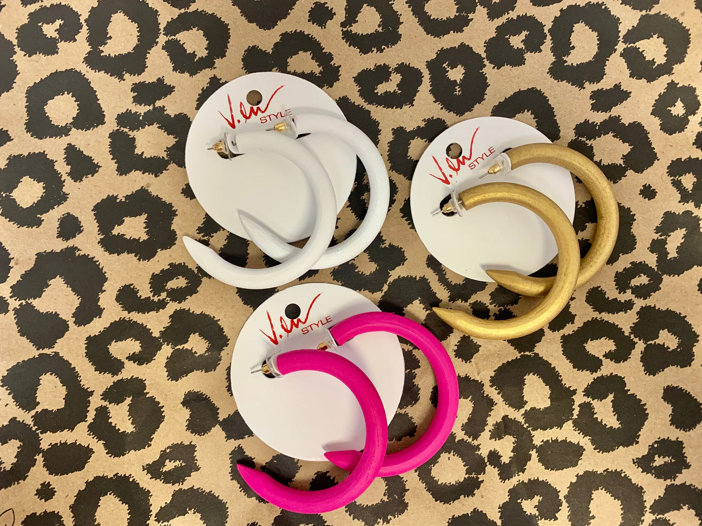 Wooden Horn Hoop Earring
