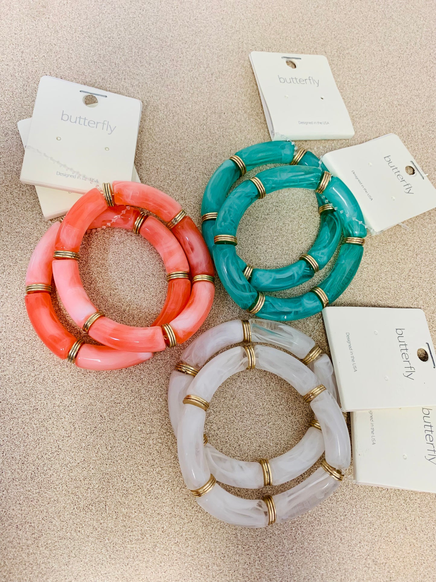Milky 6 Tube Resin Bracelet