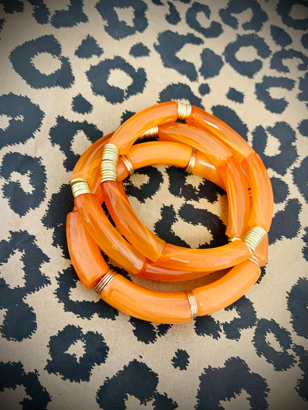 Resin Tube Mixture Bracelet Set
