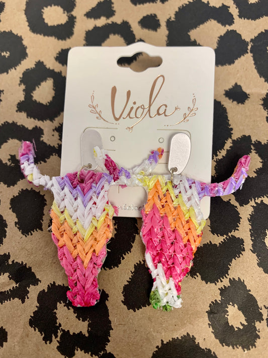 Woven Steer Earrings