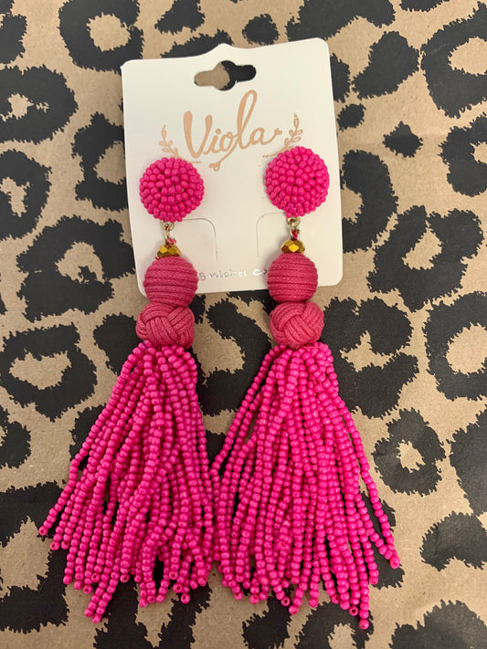 Knotted CBead Chandelier Earring
