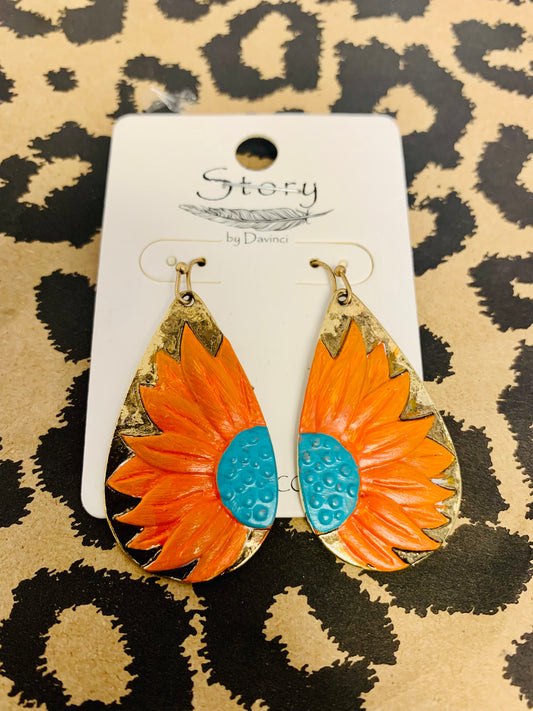 Sunflower Coin Earring