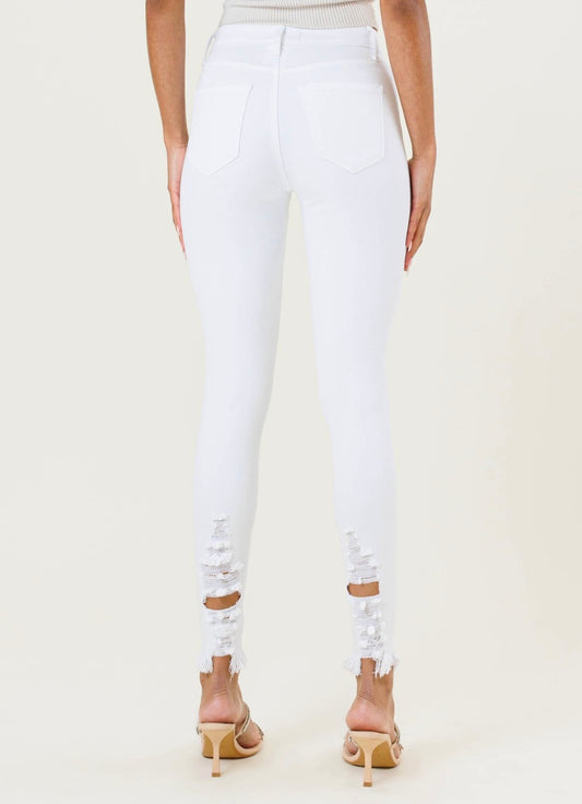 MIU Distressed Curvy Skinnies