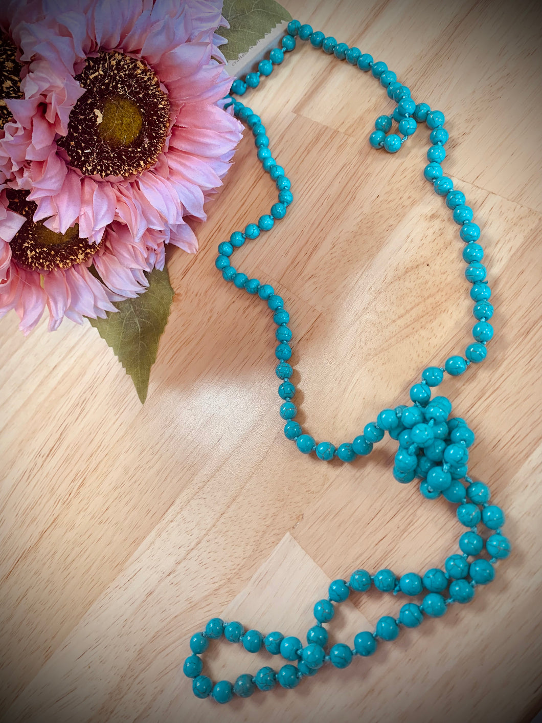 Turquoise Bead Wrap Necklace
