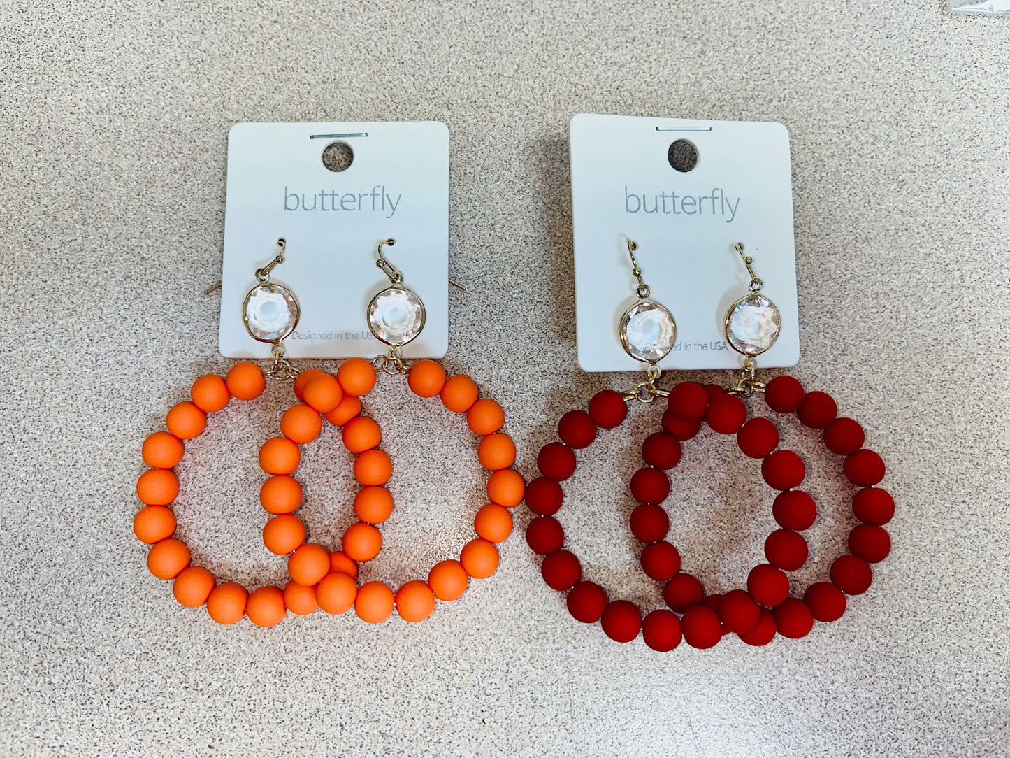 Gameday Crystal Clay Bead Hoops