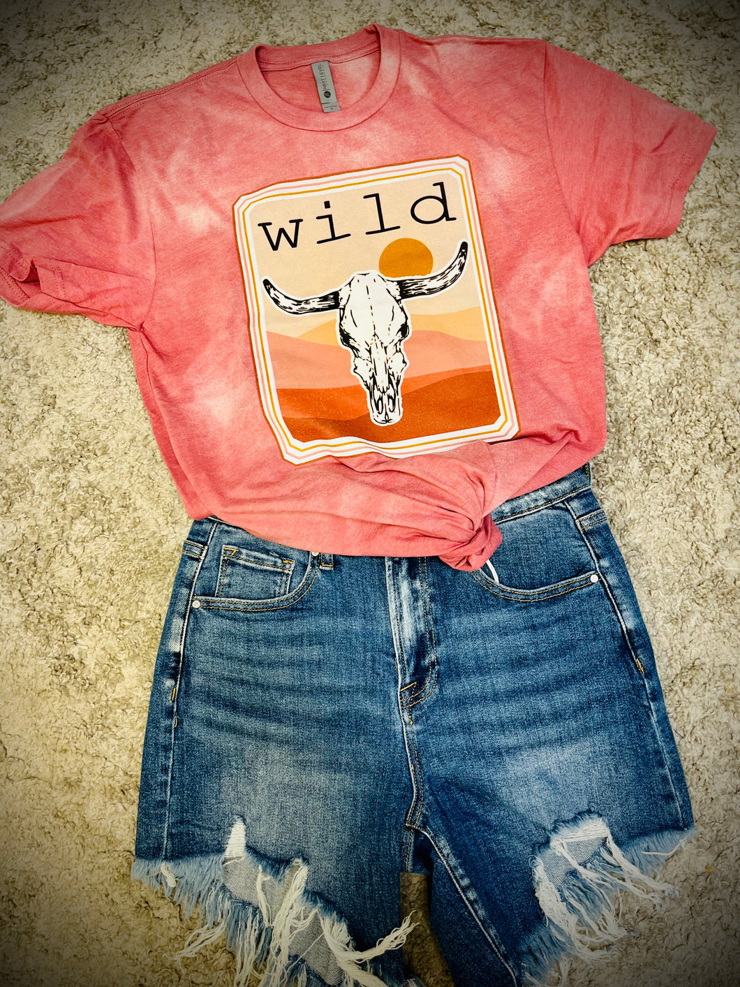 Wild Skull Bleached Graphic Tee