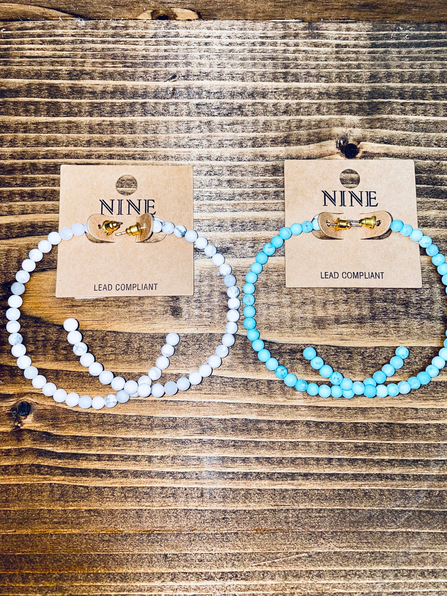 Marble Beaded Hoops