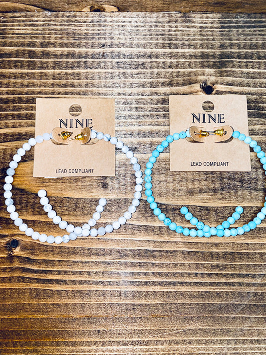 Marble Beaded Hoops