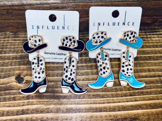 Enamel HideOn Boot Earrings