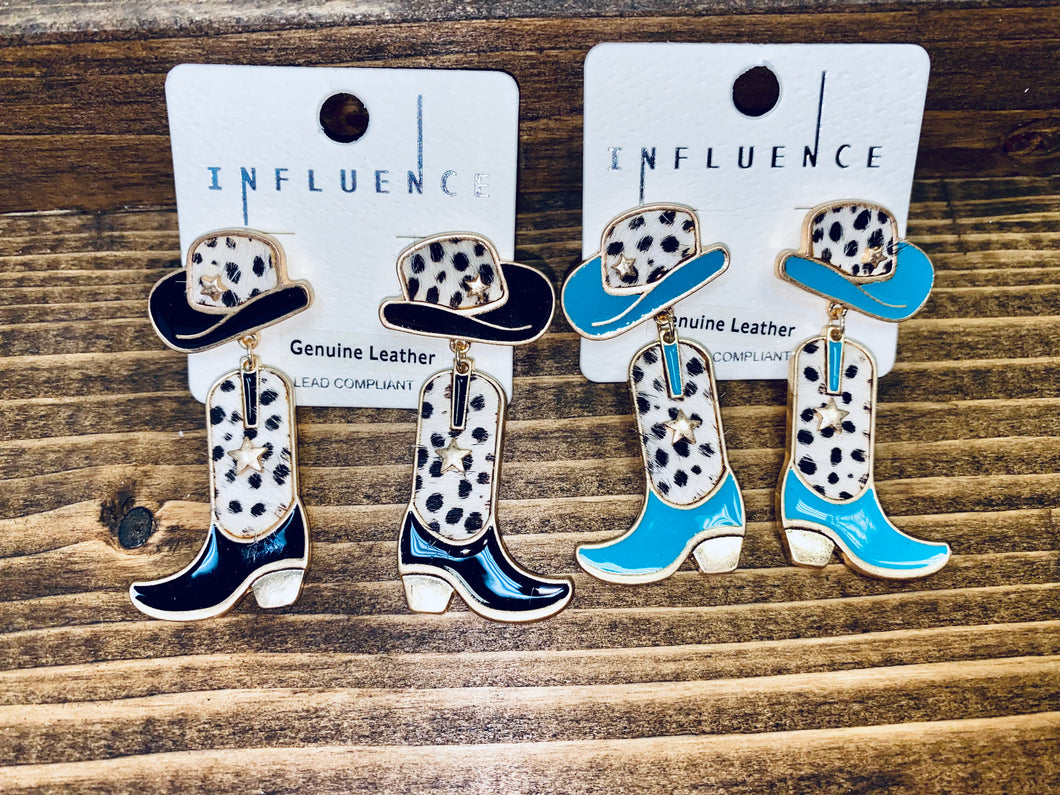 Enamel HideOn Boot Earrings