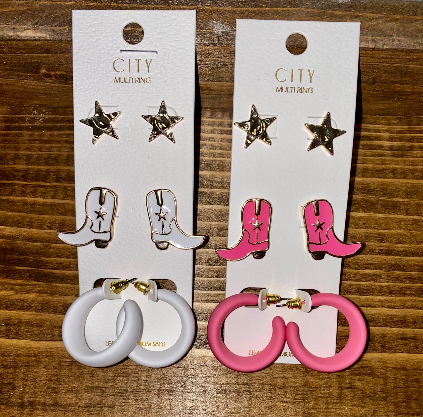Enamel Western Earring Set