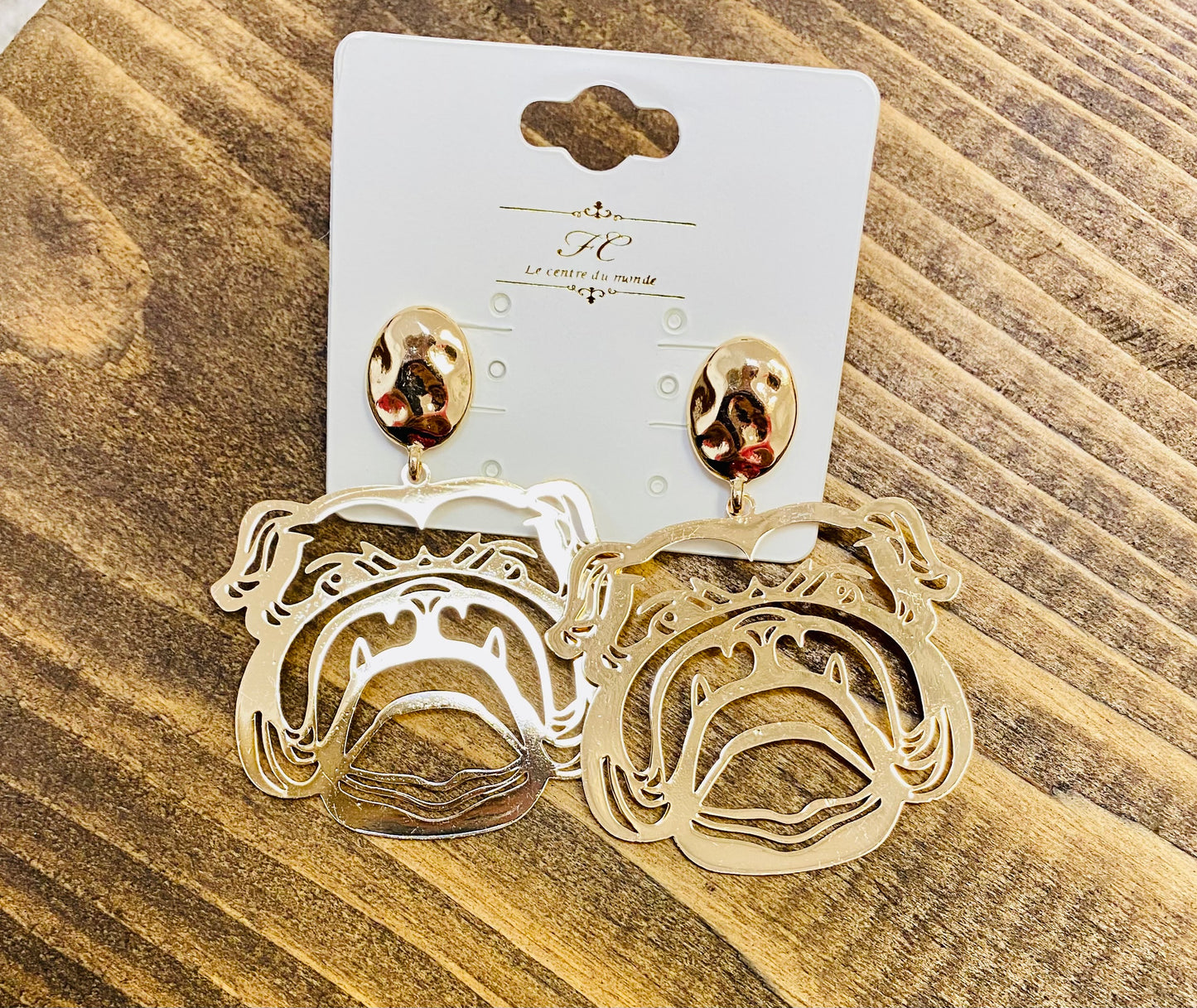 Metaled Bulldog Earrings