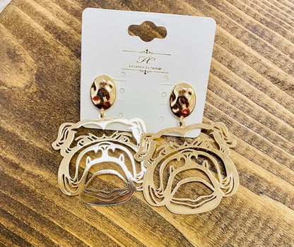 Metaled Bulldog Earrings