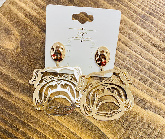 Metaled Bulldog Earrings