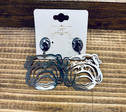 Metaled Bulldog Earrings