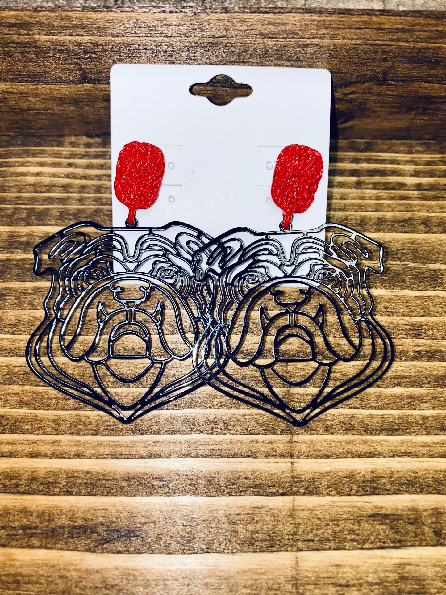 Laser Cut Bulldog Earrings