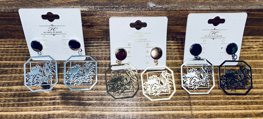 Laser Cut Gamecock Earrings